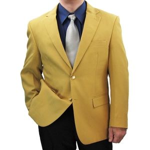 Men's 2 Button Blazer Jacket Sports Coat-Gold